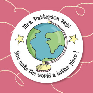 Adesivos de Recompensa Doodle Globe