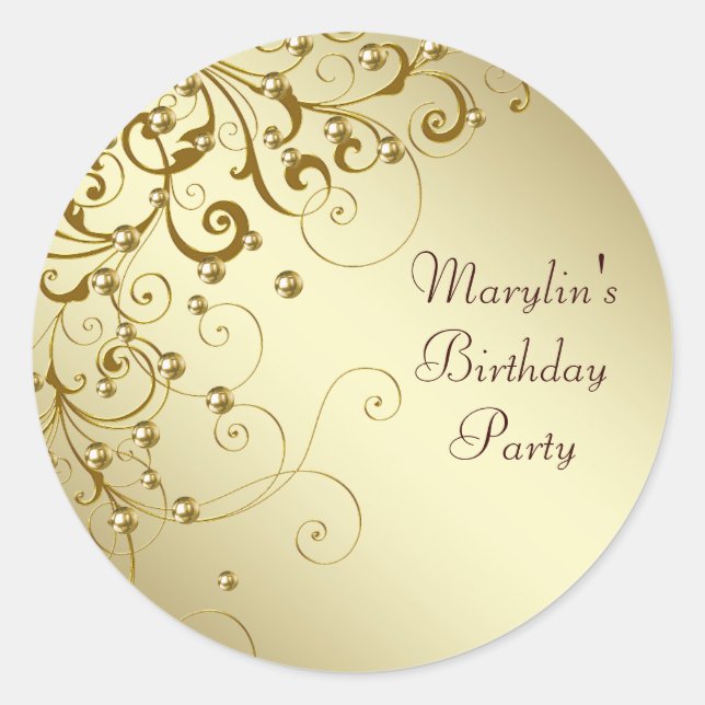 Adesivos de redemoinho de ouro elegante (Frente)