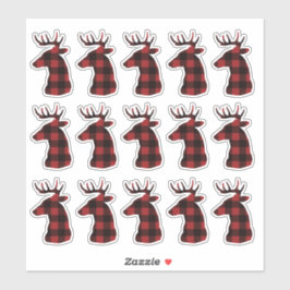 Adesivos de Renas Xadrez Vermelho 15 Unidades