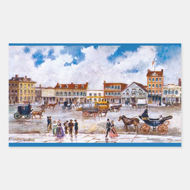 Adesivos de retângulo Broadway NYC 1810 (Frente)