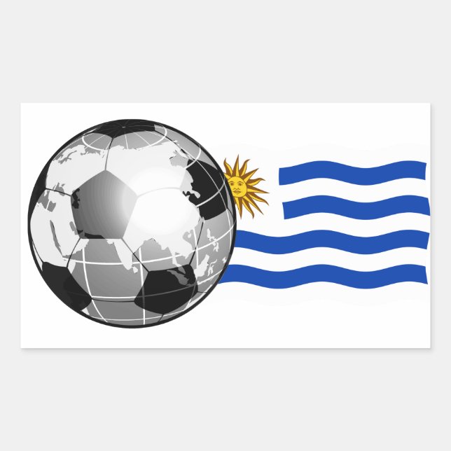 Adesivos de Retângulo do Futebol Uruguai (Frente)