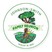 Adesivos de Reunião de Árvore Verde da Família Per