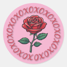 Adesivos de Rosa de Amor XOXO