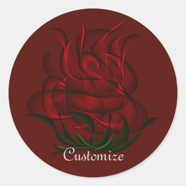 Adesivos de Rosa vermelha vermelho (Frente)