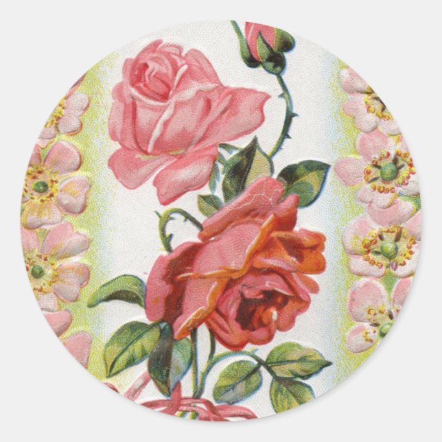 Adesivos de Rosas de Páscoa Vintage (Frente)