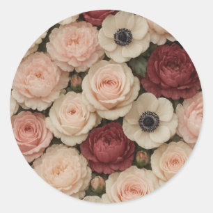 Adesivos de Rosas Peônias e Anêmonas