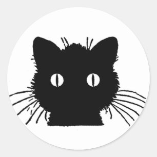 Adesivos de rosto de gato preto