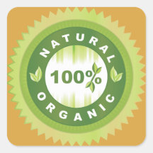 Adesivos de rótulo de alimentos orgânicos naturais