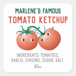 Adesivos de rótulo de Ketchup de Tomate com ingred