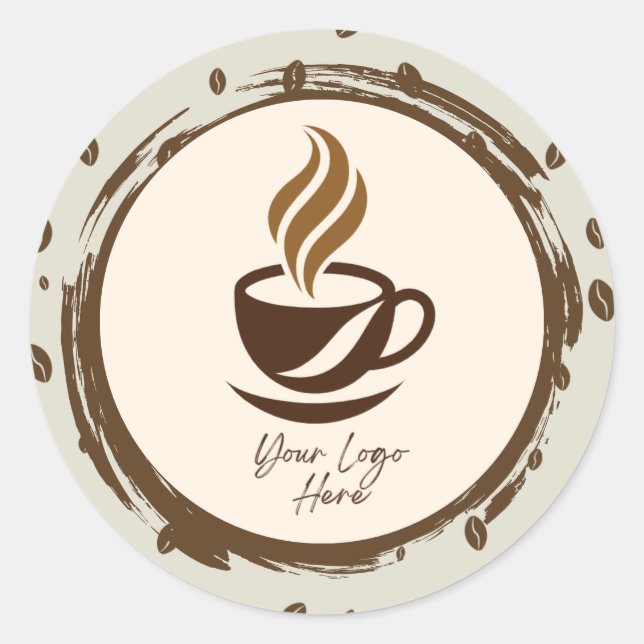 Adesivos de rótulo de produto de café personalizad (Frente)
