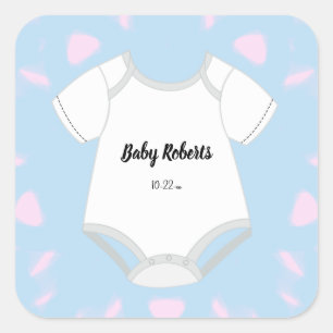 Adesivos de Roupa de Bebê com Nome do Bebê Data de