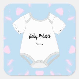 Adesivos de Roupa de Bebê com Nome do Bebê Data de
