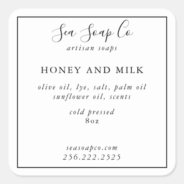 Adesivos de sabão personalizáveis (Frente)