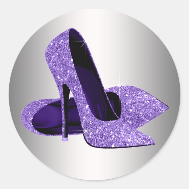 Adesivos de Sapato de Salto Alto Roxo (Frente)