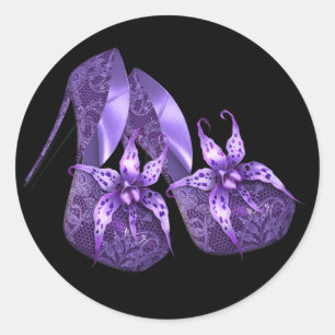 Adesivos de Sapato de Salto Alto Roxo Orquídea Ele