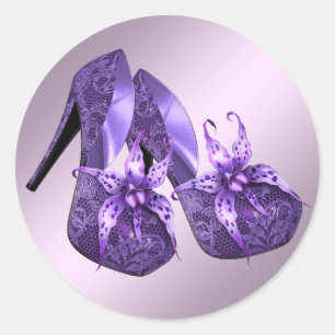 Adesivos de Sapato de Salto Alto Roxo Orquídea Ele