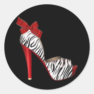 Adesivos de Sapato Elegante Vermelho de Salto Alto