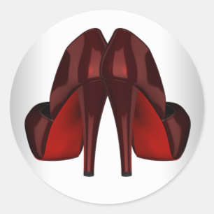 Adesivos de Sapato Preto Vermelho Elegante de Salt