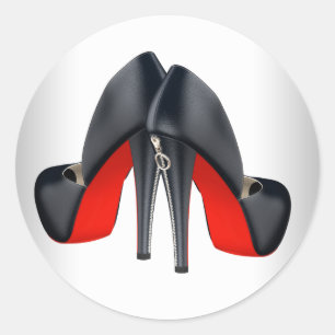 Adesivos de Sapato Preto Vermelho Elegante de Salt