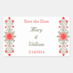 Adesivos de Save the Date Dourado Vermelho Persona