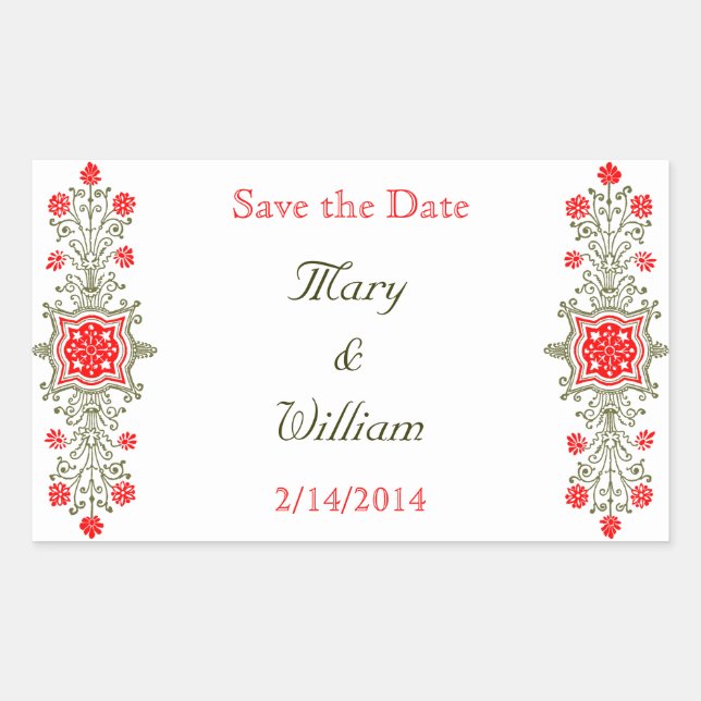 Adesivos de Save the Date Dourado Vermelho Persona (Frente)