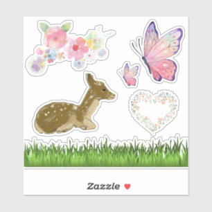 Adesivos de Scrapbook Borboletas Florais da Flores