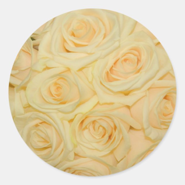 Adesivos de selagem de envelopes de rosa amarelo (Frente)