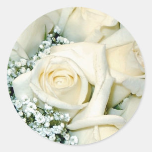 Adesivos de selagem de envelopes de rosa branco