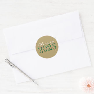 Adesivos de Selos de Envelope de Formatura Verde e
