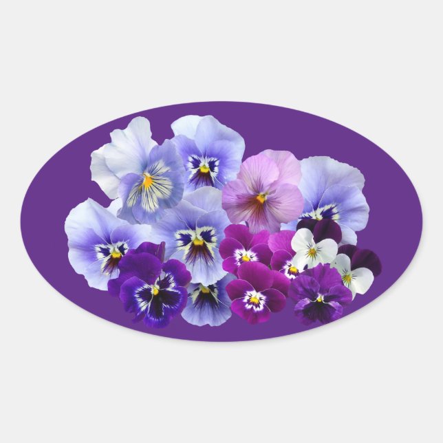 Adesivos de Selos de Envelope de Violetas Pensativ (Frente)