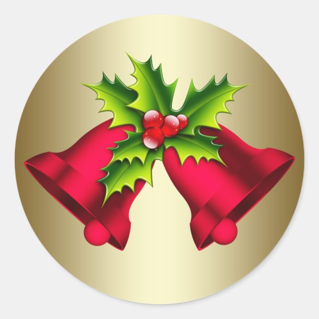 Adesivos de Sinais de Natal Ouro Vermelho (Frente)