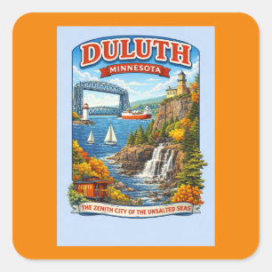 Adesivos de Souvenir de Duluth Minnesota–Lago Supe