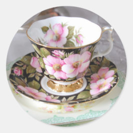 Adesivos de Teacup Rosa e Dourados