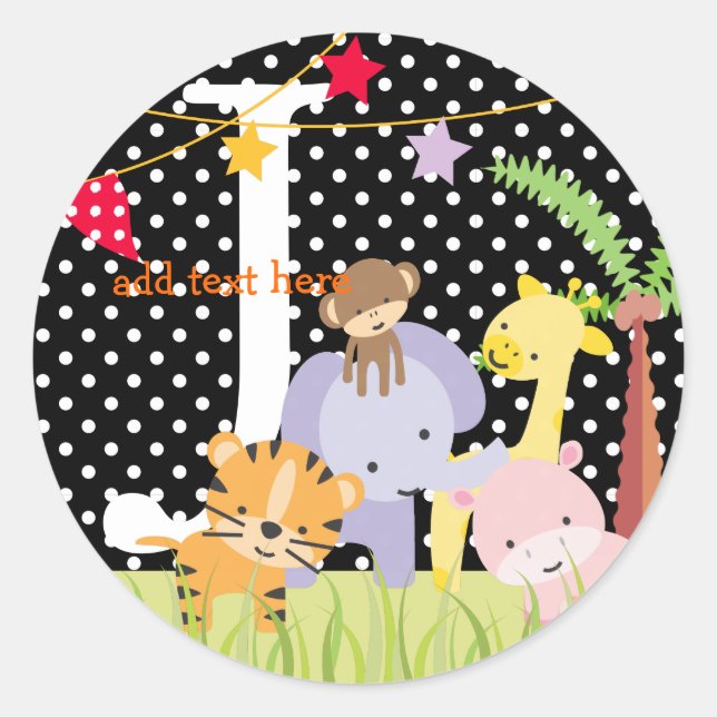Adesivos de tema da selva/adicionar monograma (Frente)