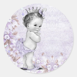 Adesivos de tema Lavanda Vintage para Chá de Bebê