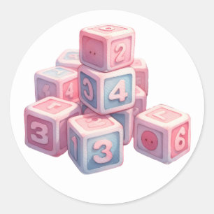Adesivos de Tijolos de Bebê Rosa
