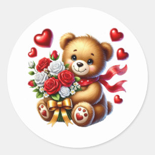Adesivos de Ursinho de São Valentim