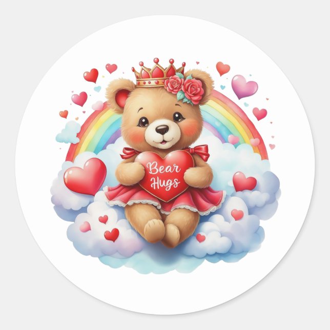 Adesivos de Ursinho de São Valentim (Frente)