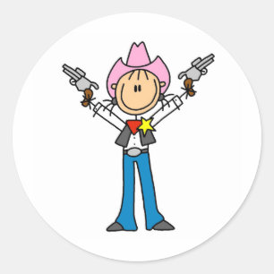 Adesivos de Vaqueira Xerife com Boneco de Palito