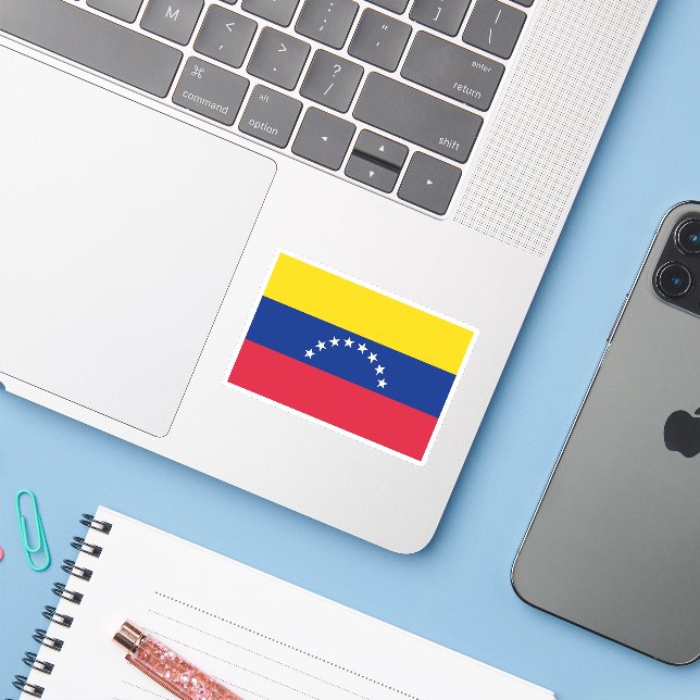 Adesivos de vinil da bandeira da Venezuela (Notebook com iPhone)