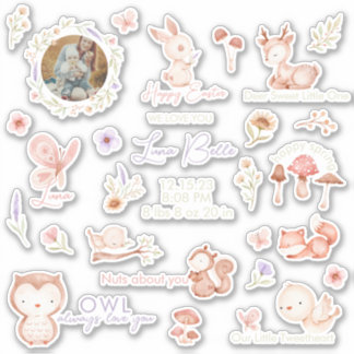 Adesivos de Vinil de Bebê de Animal da Floresta