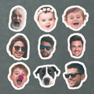 Adesivos de Vinil Personalizados 9 Fotos Rostos à