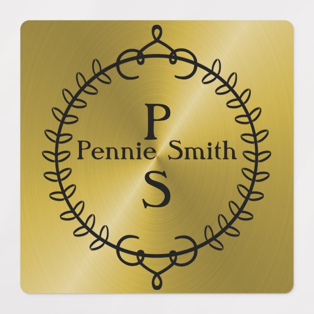 Adesivos de Vinil Personalizados a Ouro com Nome (Design 1)