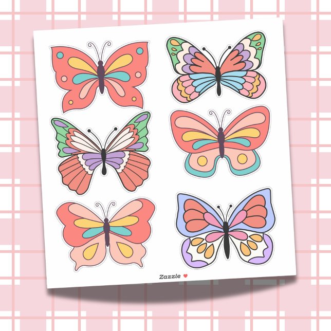 Adesivos de Vinil Personalizados com Borboleta Ret (Flutter into Fun with These Groovy Butterflies!)