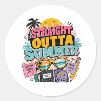 Adesivos de Volta às Aulas Straight Outta Summer