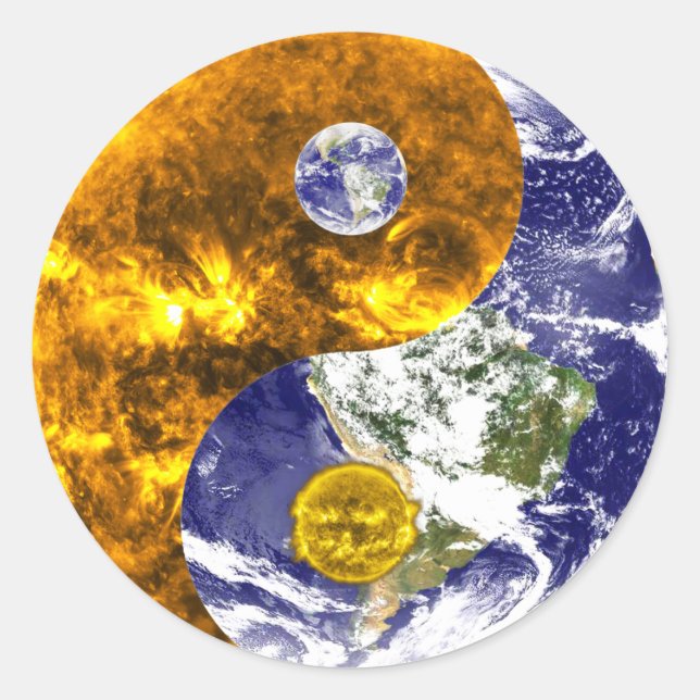 adesivos de yin yang e o sol da terra (Frente)