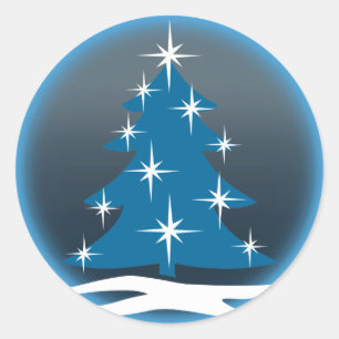 Adesivos Divertidos de Férias Árvore de Natal Azul