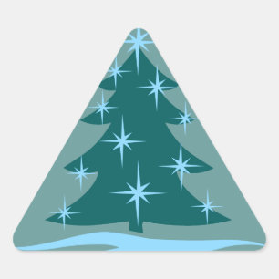 Adesivos Divertidos de Férias Árvore de Natal Azul