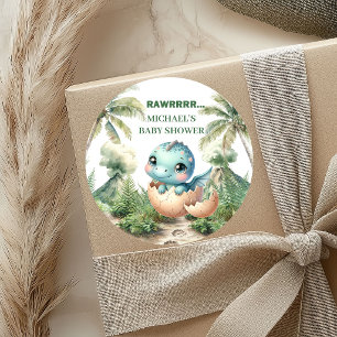 Adesivos do Bebê Dino Nasce Logo Chuveiro de Festa