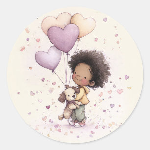 Adesivos do Dia dos Namorados – Toddler Afro-Ameri